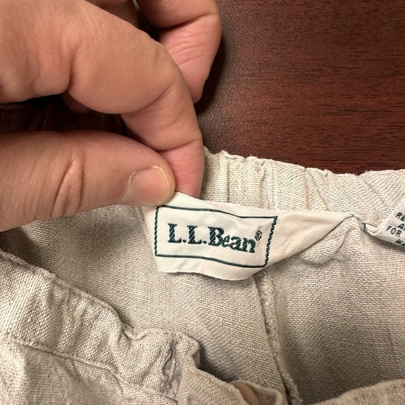 L.L. Bean Pants Womens Size 12 Reg. Linen Capris Stretch Boho Summer Wide Leg - Picture 5 of 9
